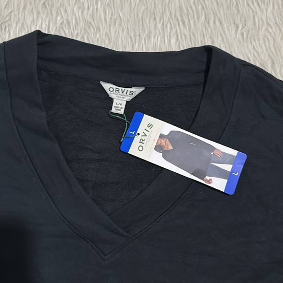 Orvis black lounge knit soft sweater top size large new - Picture 3 of 5